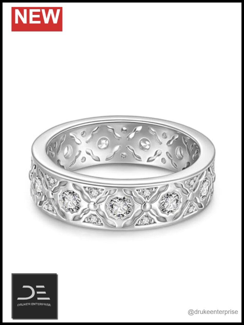 1CT Round Cut Moissanite Engagement Ring, 925 Sterling Silver Twist Band
